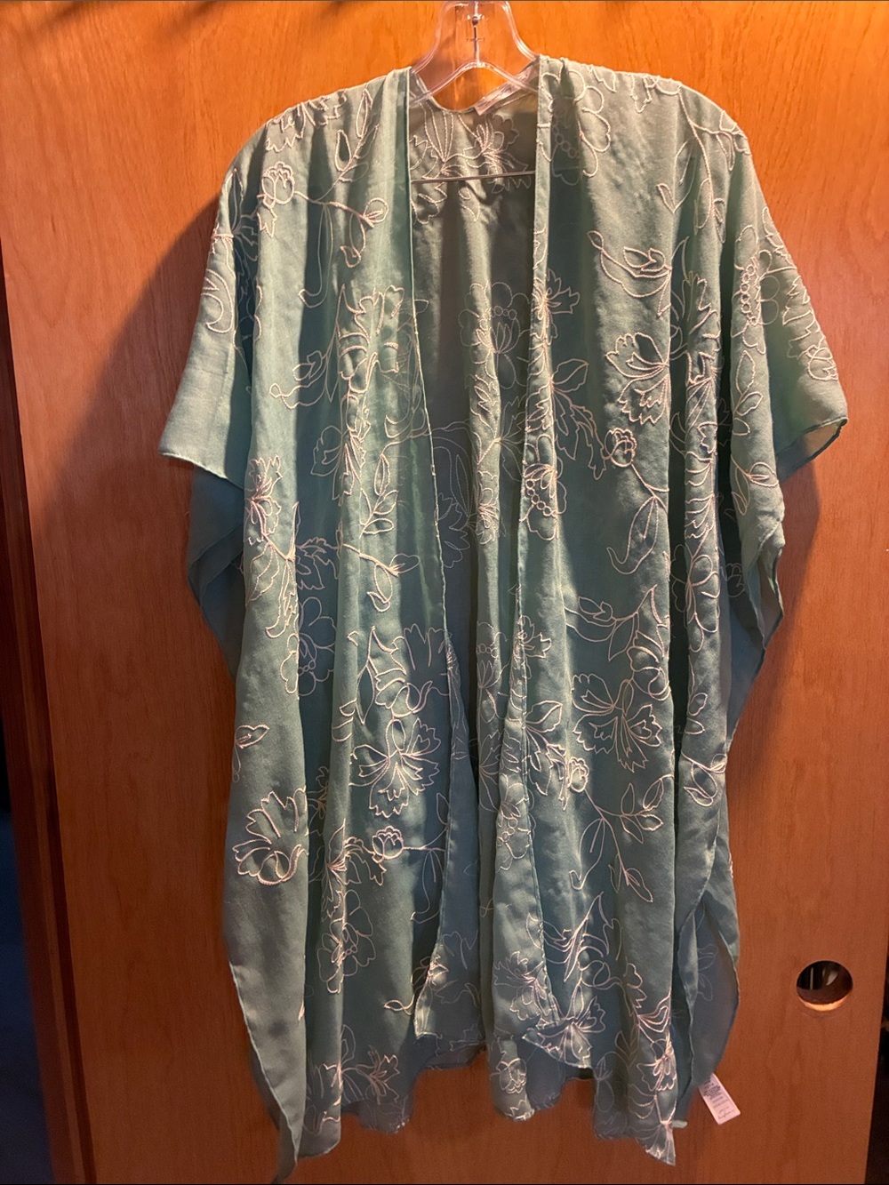 Do everything in love Light Aqua Floral Kimono-Style cover-up